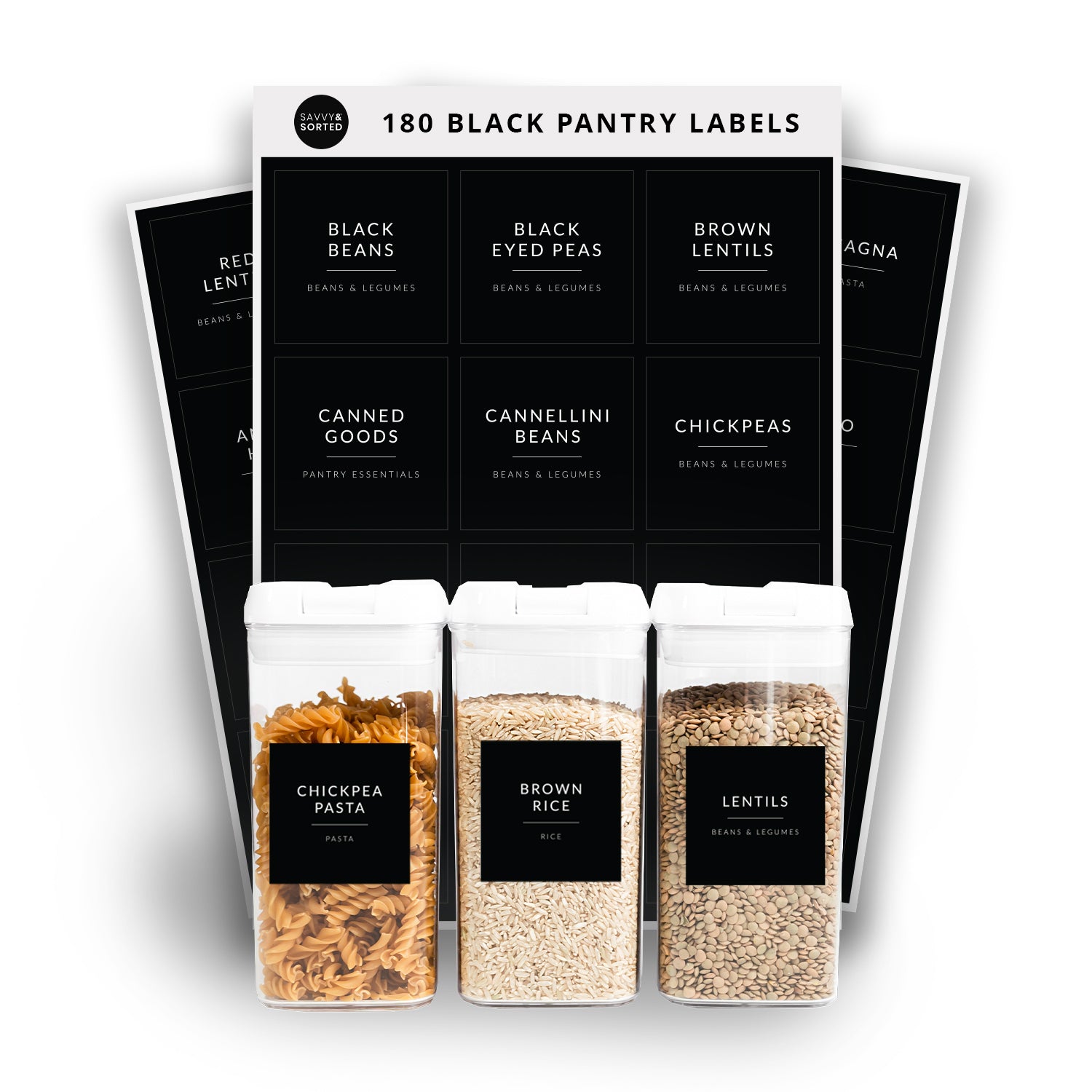 Black Minimalist Pantry Labels