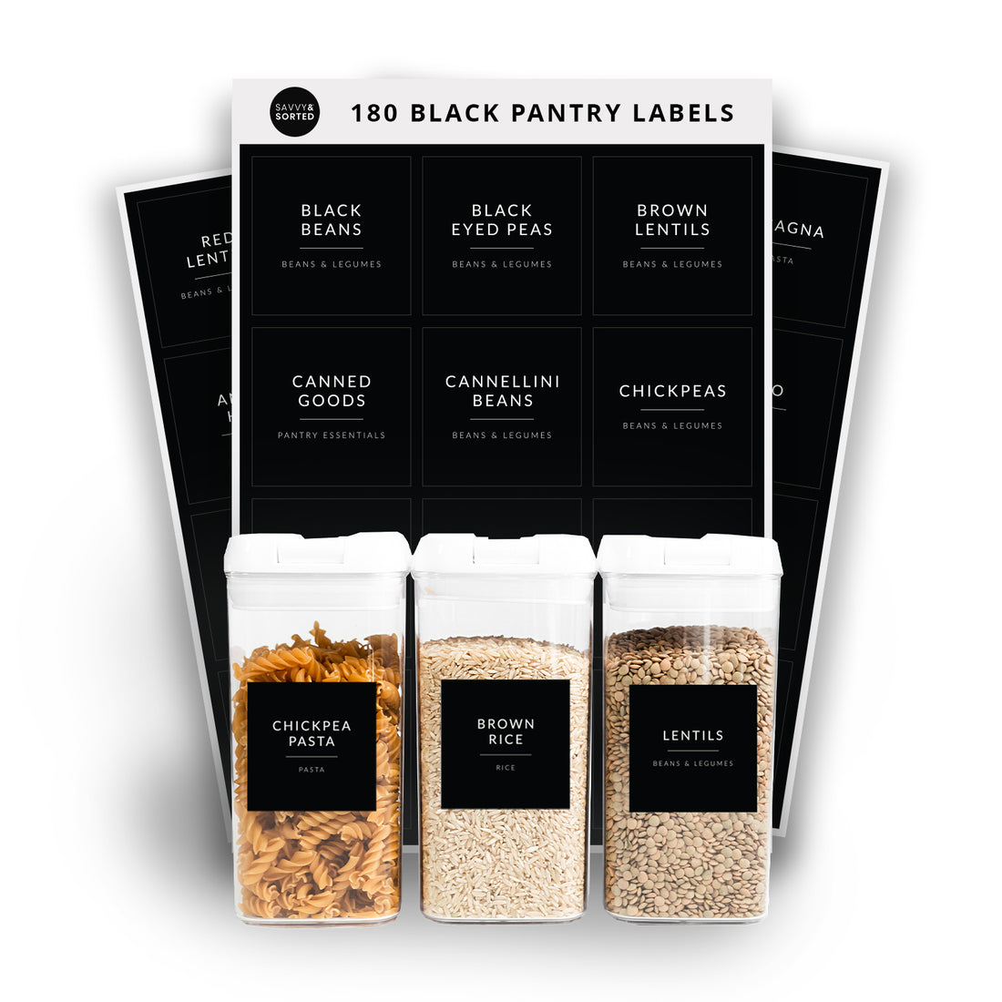 Black Minimalist Pantry Labels