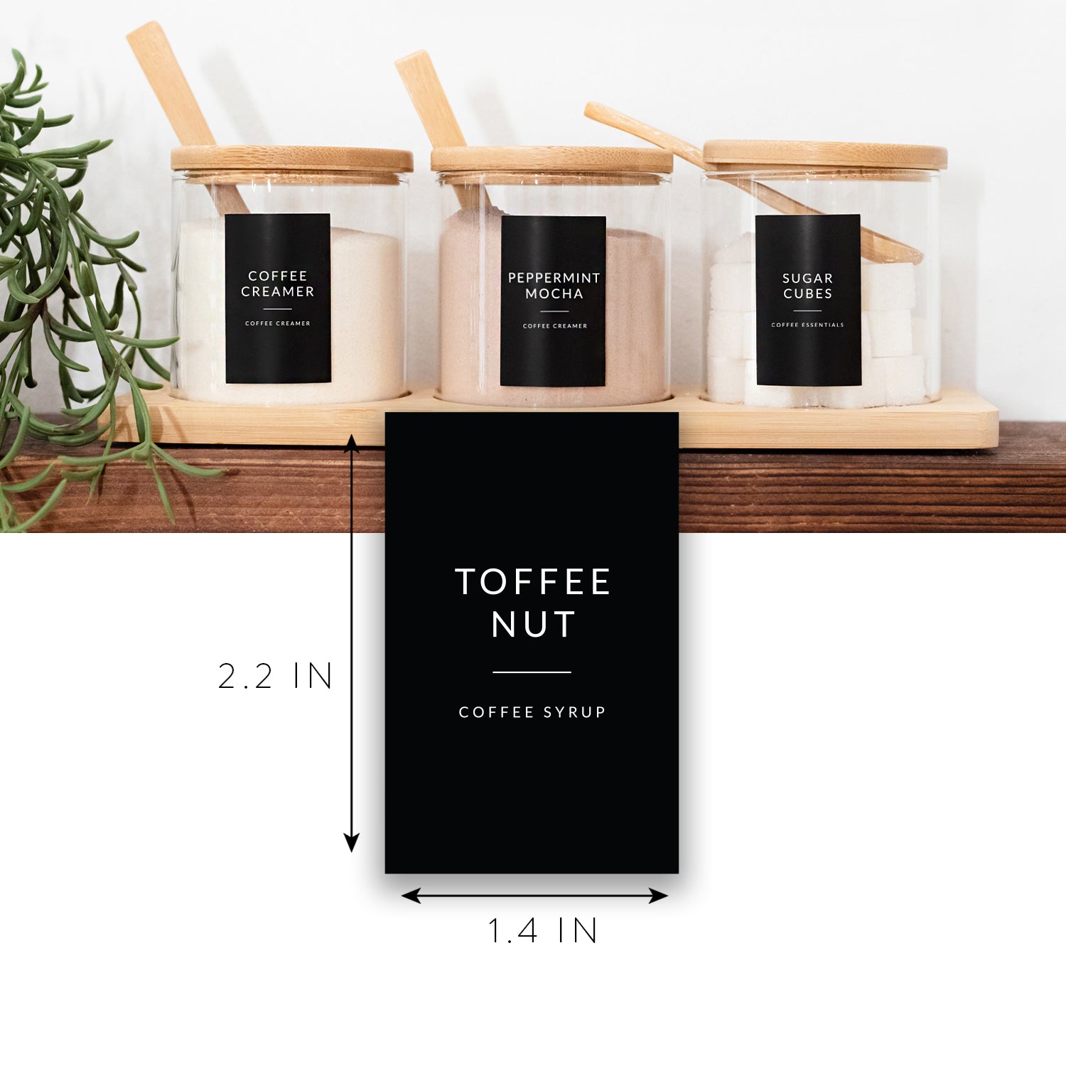 Black Minimalist Coffee Station Labels