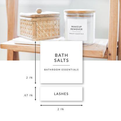 Minimalist Bathroom &amp; Makeup Labels