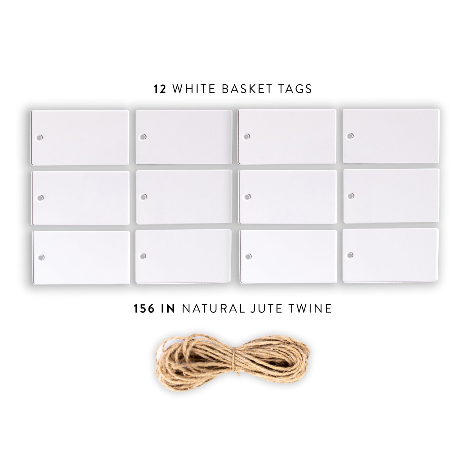 White Basket Tags