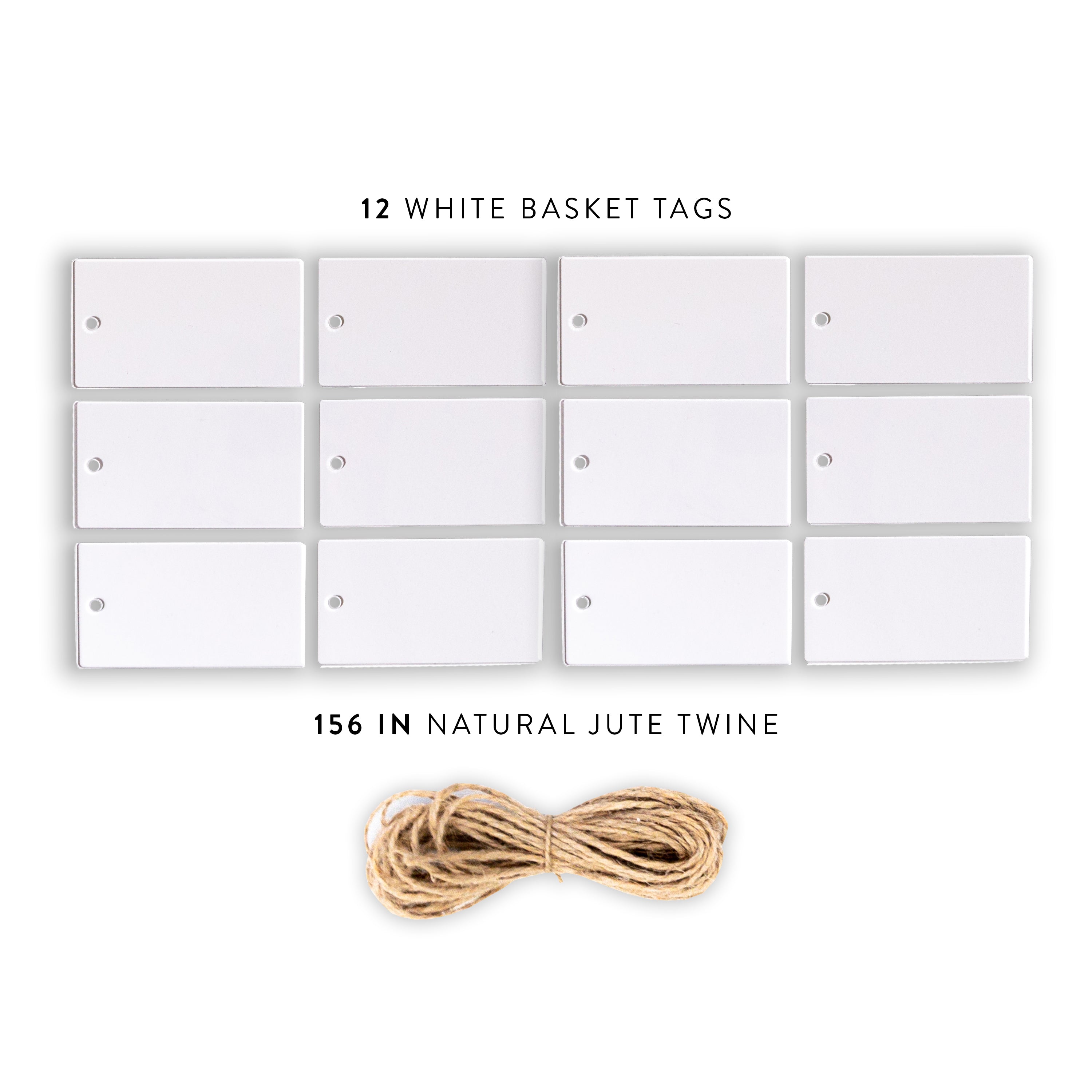 White Basket Tags