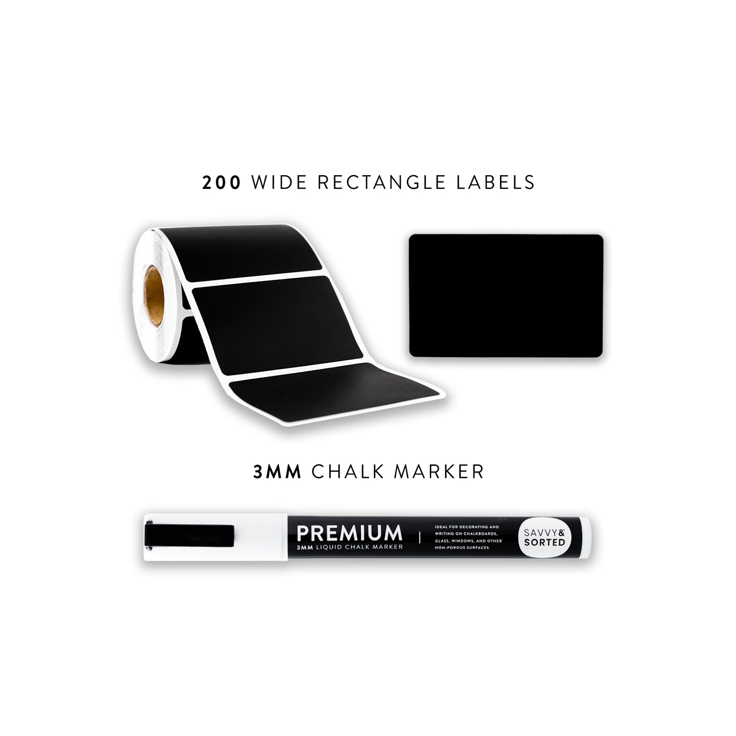 200 Chalkboard Labels with Chalk Marker