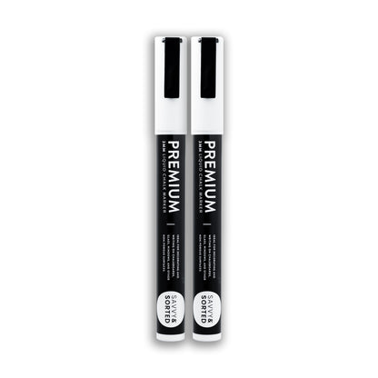 Fine Tip White Chalk Markers - 3mm