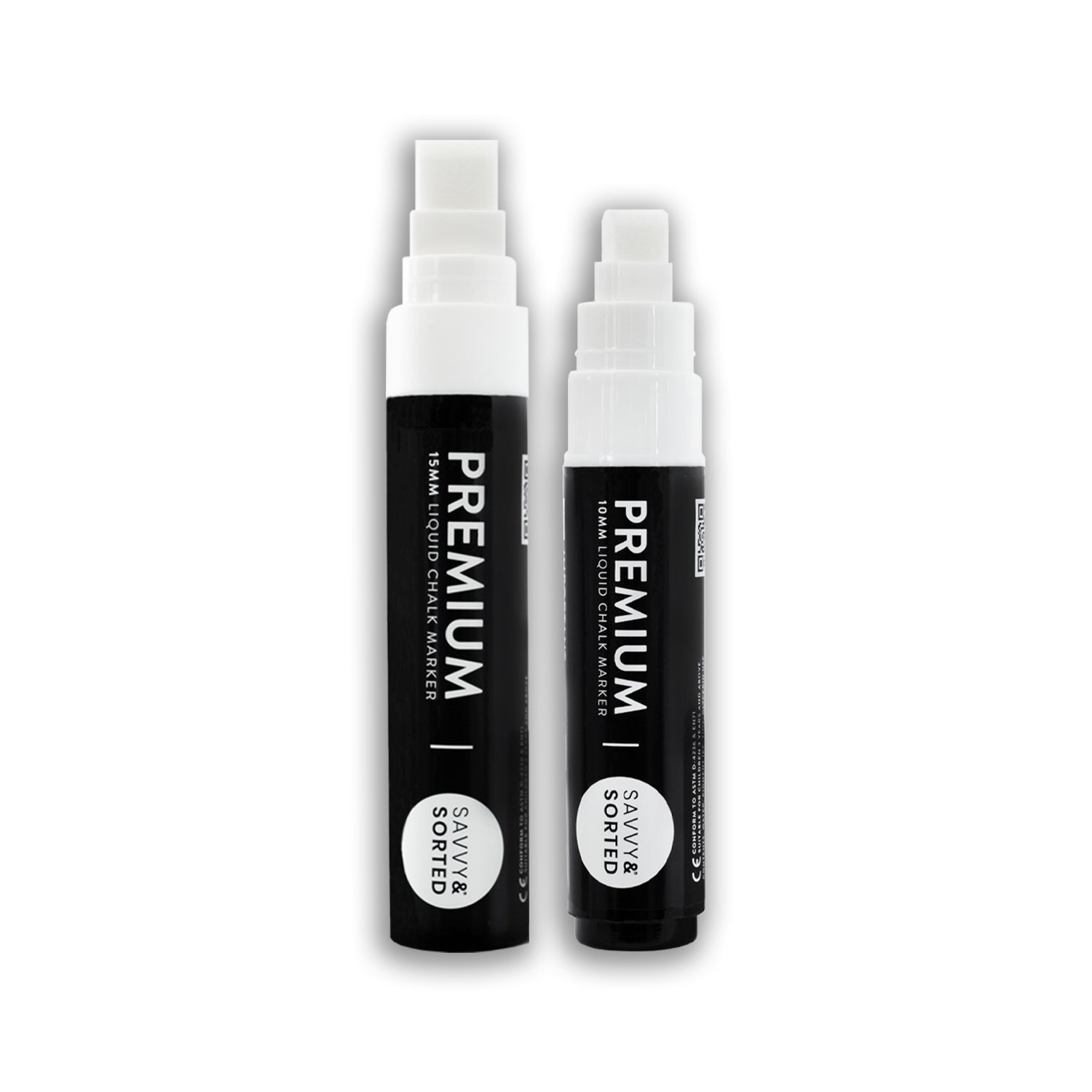 Large White Chalk Markers - 10mm &amp; 15mm