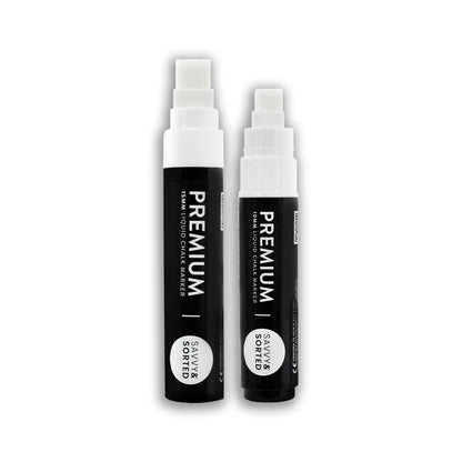 Large White Chalk Markers - 10mm &amp; 15mm