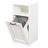 White trash bin with a flip lid on a white background