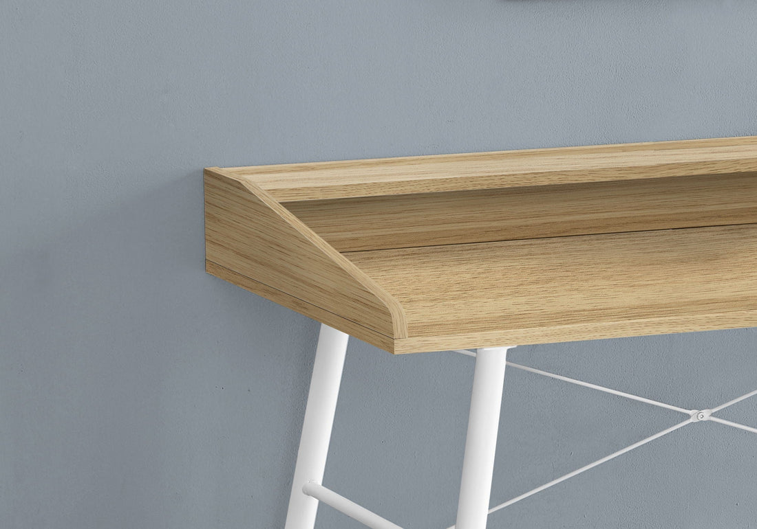 Computer Desk for Home Office, Laptop, Storage Shelves – Natural – image 2