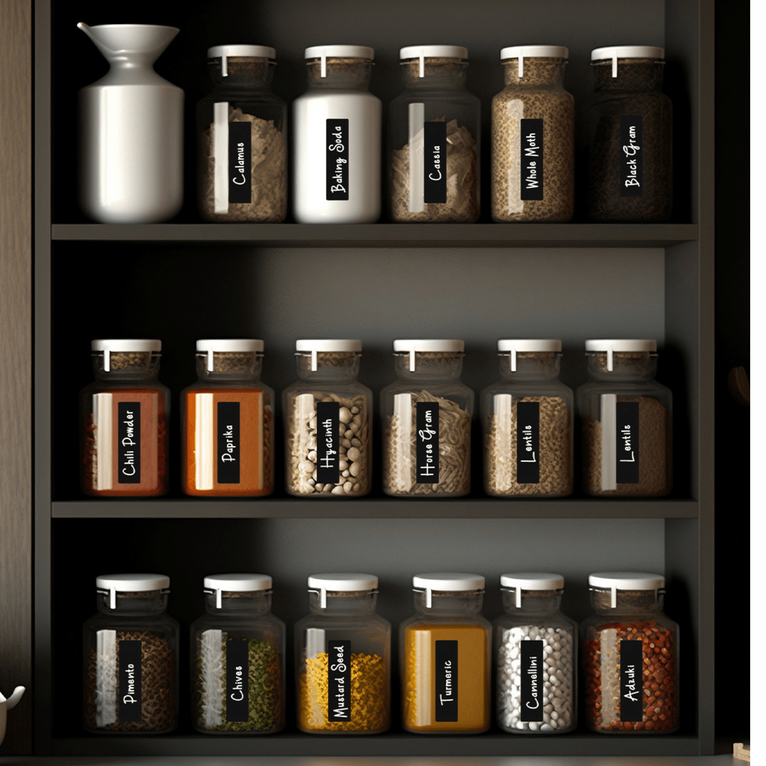 200 Narrow Chalkboard Labels Roll with Chalk Marker - Savvy &amp; Sorted