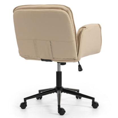 Criss Cross Swivel Desk Chair With Adjustable Armrests &amp; Wheels For Home Office