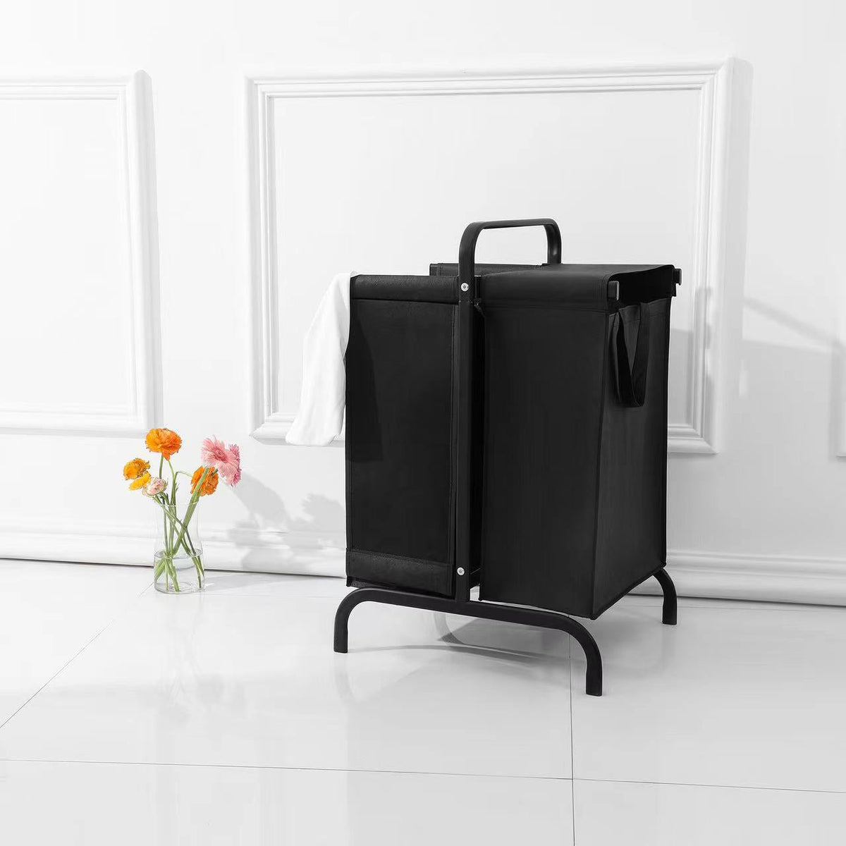 2-Tier Laundry Hamper 110L with Lid and Sorting Cards
