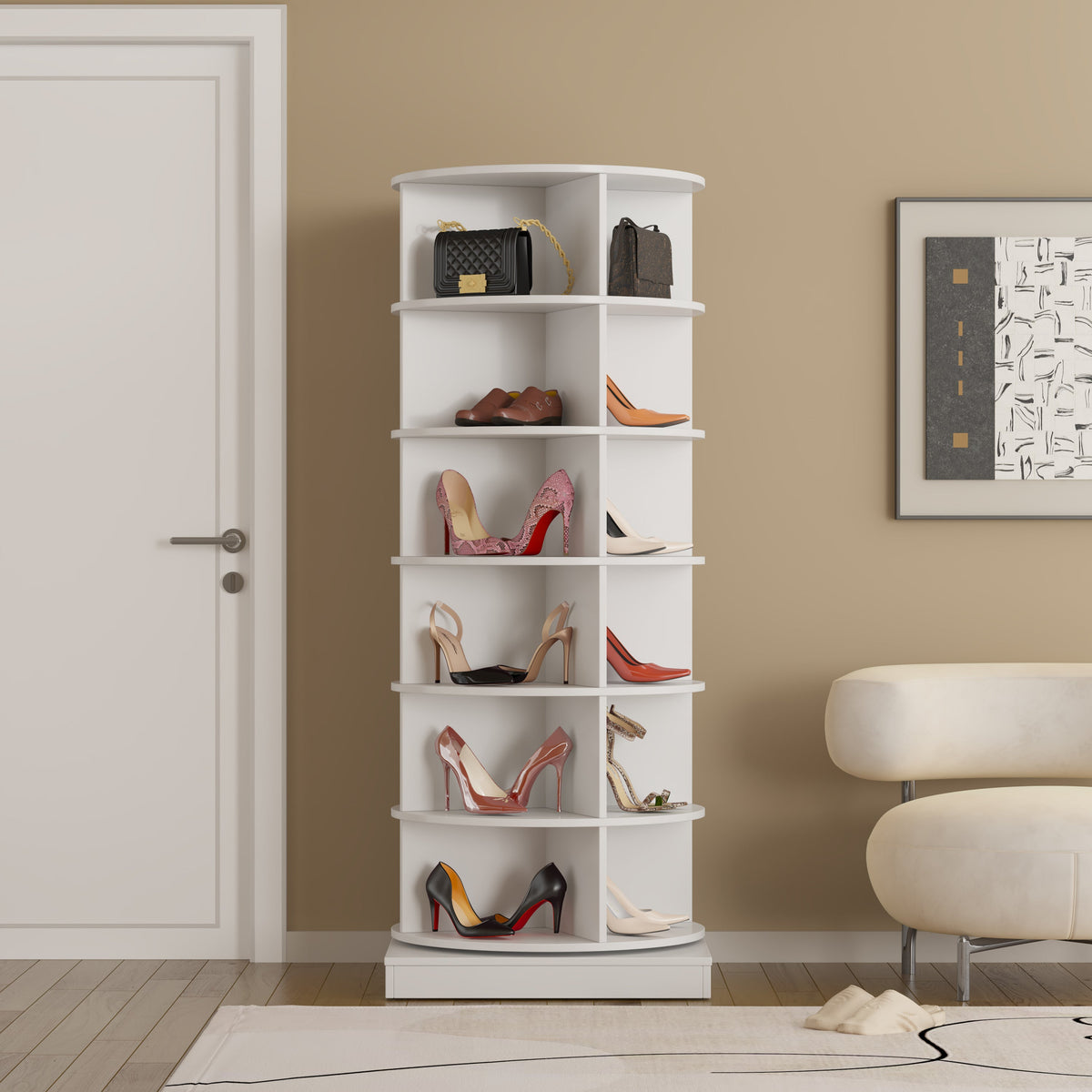 360 Rotating Shoe Cabinet - 6 Layers