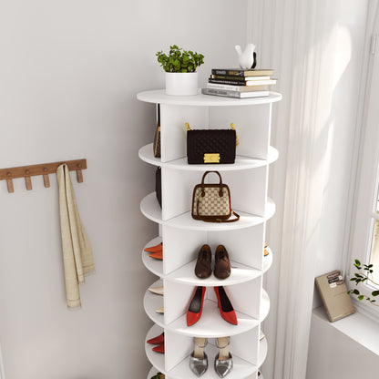 360 Rotating Shoe Cabinet - 7 Layers, Holds Up to 28 Pairs
