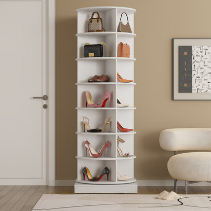 360 Rotating Shoe Cabinet - 7 Layers, Holds Up to 28 Pairs