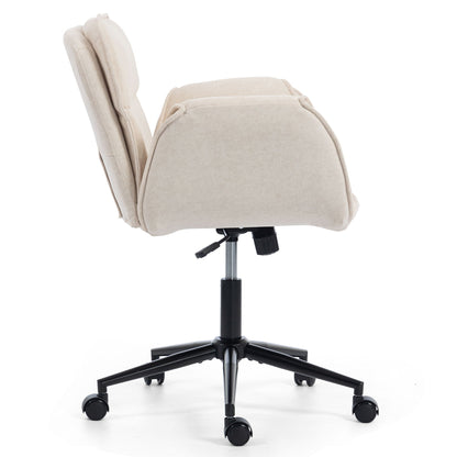 Criss Cross Swivel Desk Chair With Adjustable Armrests &amp; Wheels For Home Office