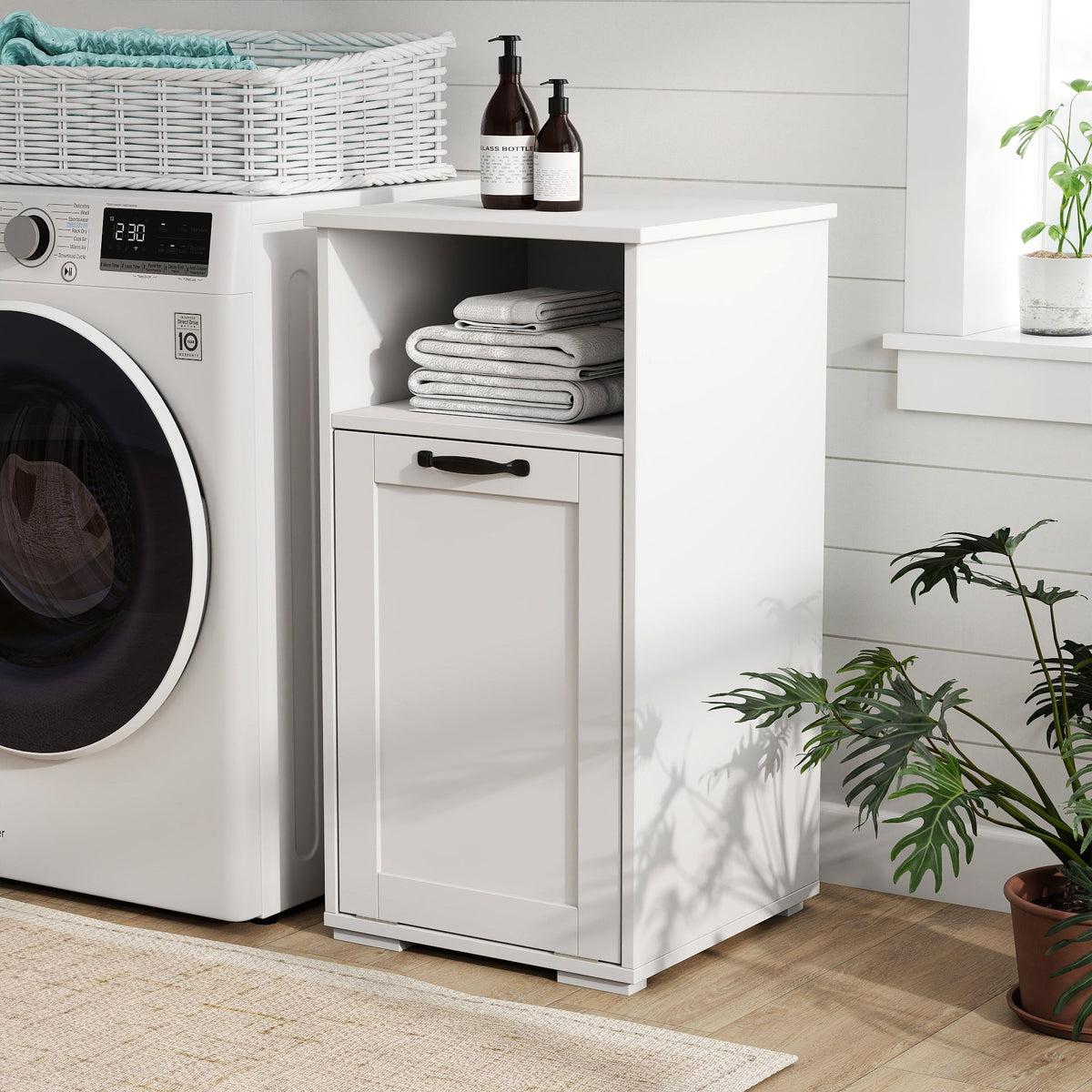 Laundry Cabinet with Removable Liner Bags