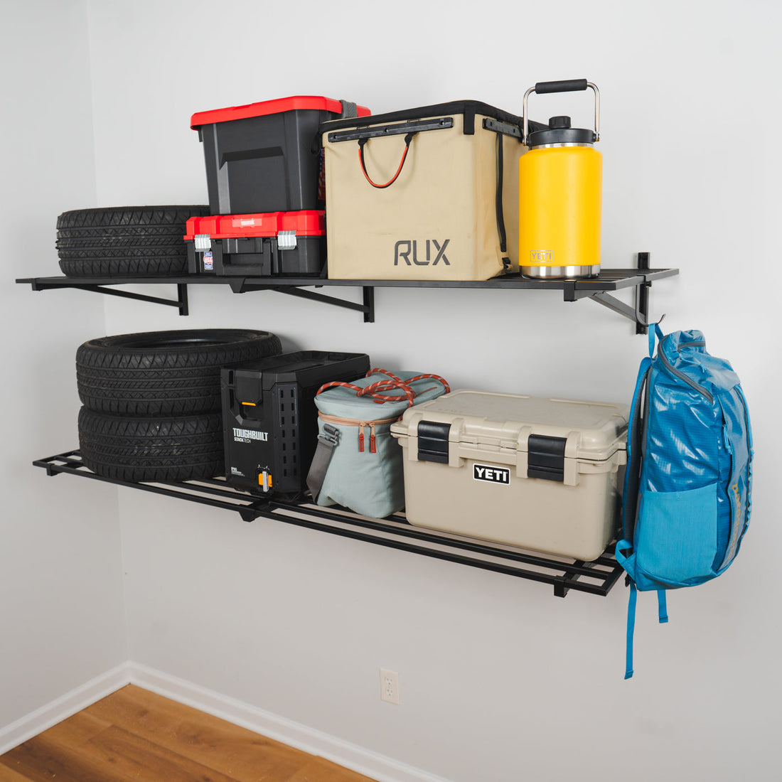 Wall shelves for garage storage 