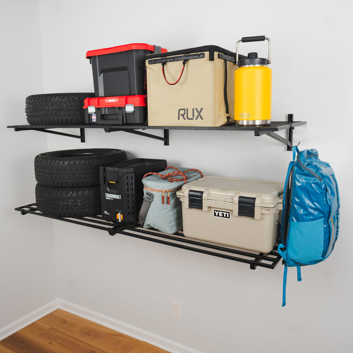 Wall shelves for garage storage 