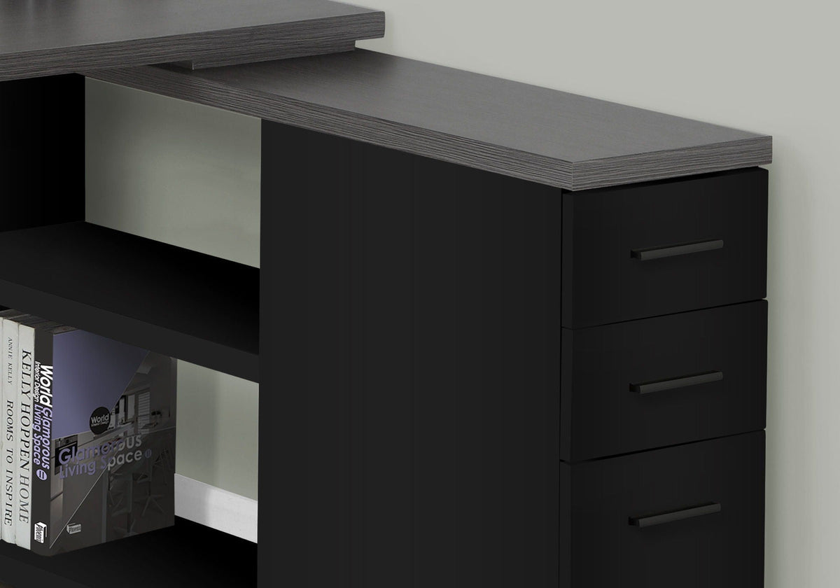 L-Shape Computer Desk with Storage Drawers
