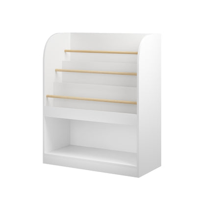 Kids Bookshelf with 3-Tier Front-Facing Display &amp; Toy Storage