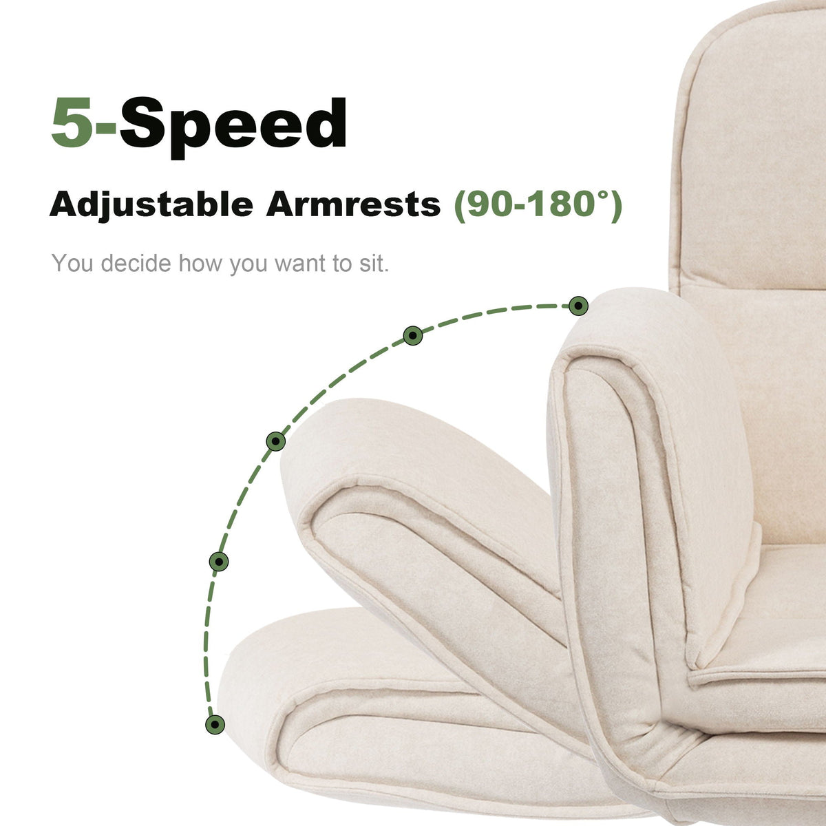 Criss Cross Swivel Desk Chair With Adjustable Armrests &amp; Wheels For Home Office