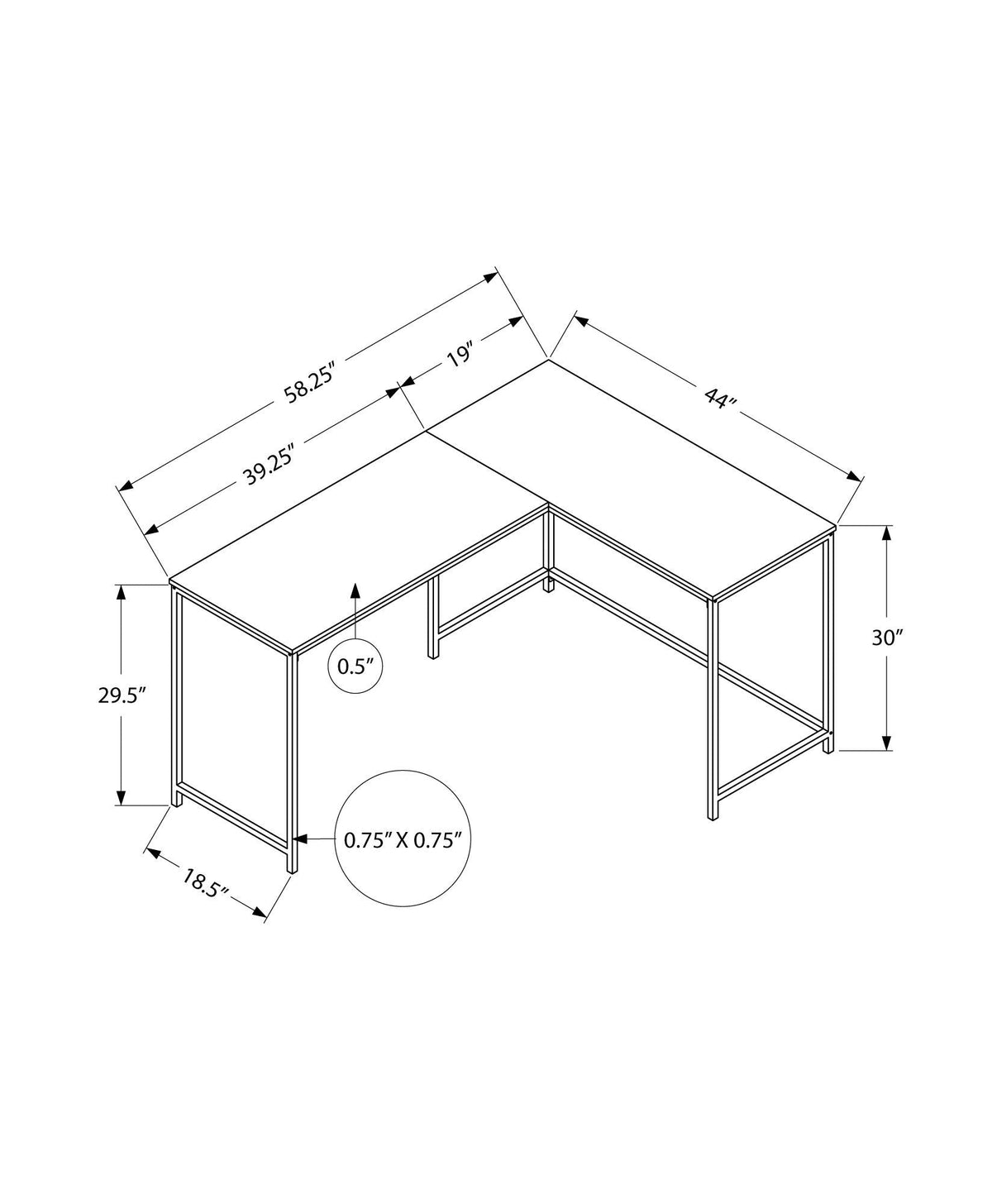 Contemporary L-Shaped Computer Desk for Home Office