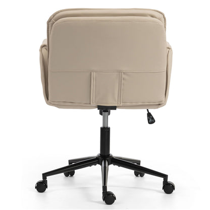 Criss Cross Swivel Desk Chair With Adjustable Armrests &amp; Wheels For Home Office
