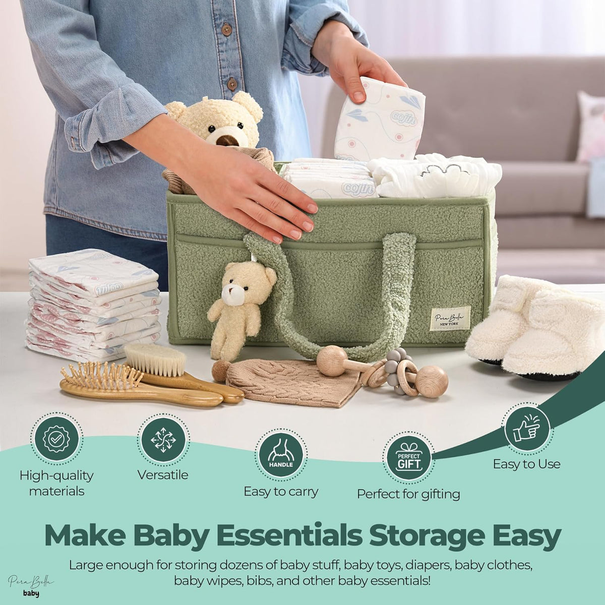 Diaper Caddy Organizer For Changing Table