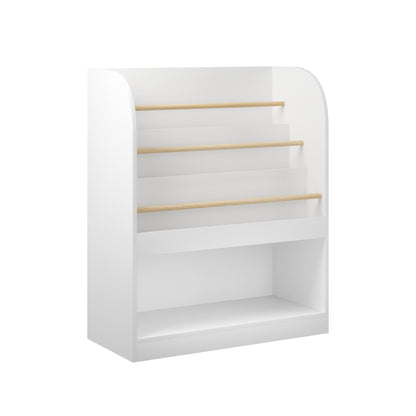 Kids Bookshelf with 3-Tier Front-Facing Display &amp; Toy Storage