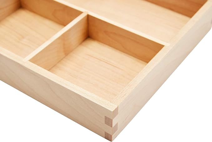 pandapark Wood Organizer Tray,Black Walnut,Desk &amp; Drawer Storage Box (Maple Master)