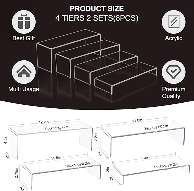 Acrylic Display Risers,12&