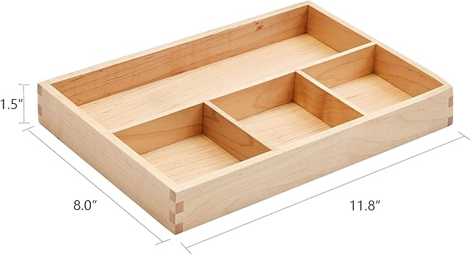 pandapark Wood Organizer Tray,Black Walnut,Desk &amp; Drawer Storage Box (Maple Master)