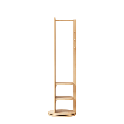 Multifunctional 360° Rotating Full Length Mirror with Coat Rack