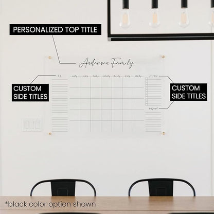 Family tree design on a wall with customizable text options above a dining table.