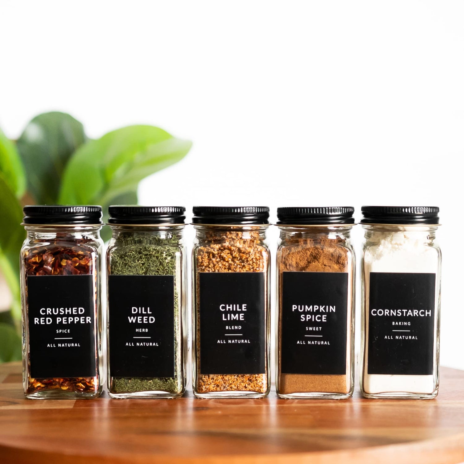 Black Labels Kitchen Pantry Organization Bundle - Spice Labels + Pantry Labels for Containers - Minimalist Kitchen Labels Stickers Set - Labels for Spice Jars - Pantry Sticker Labels