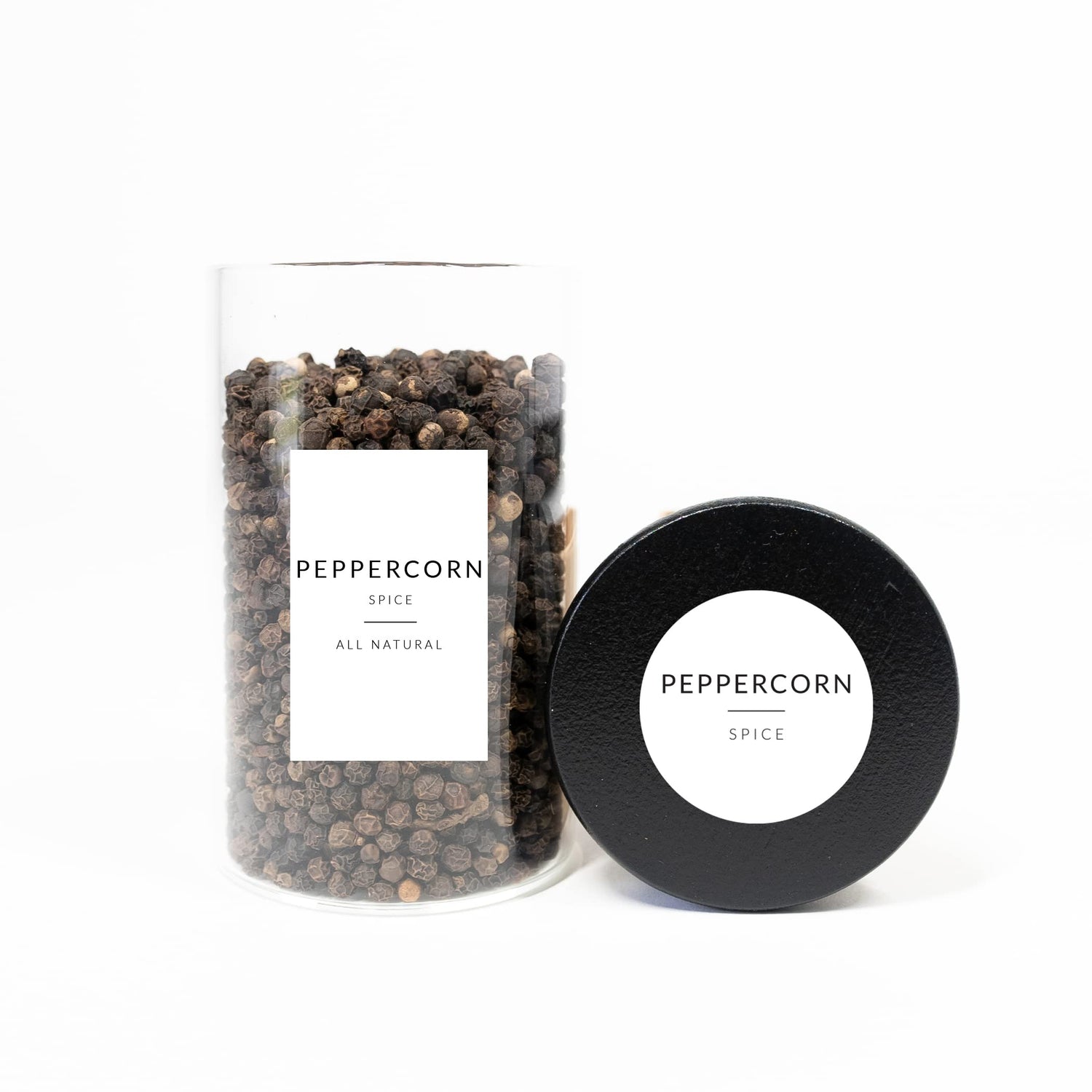 Single Black Bamboo Spice Jar