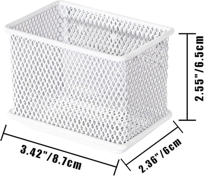 White Magnetic Basket, Magnetic Pencil Holder for whiteboard, Wire Mesh Magnetic Refrigerate Organizer, Magnetic shelf Desktop Storage, 3.42&