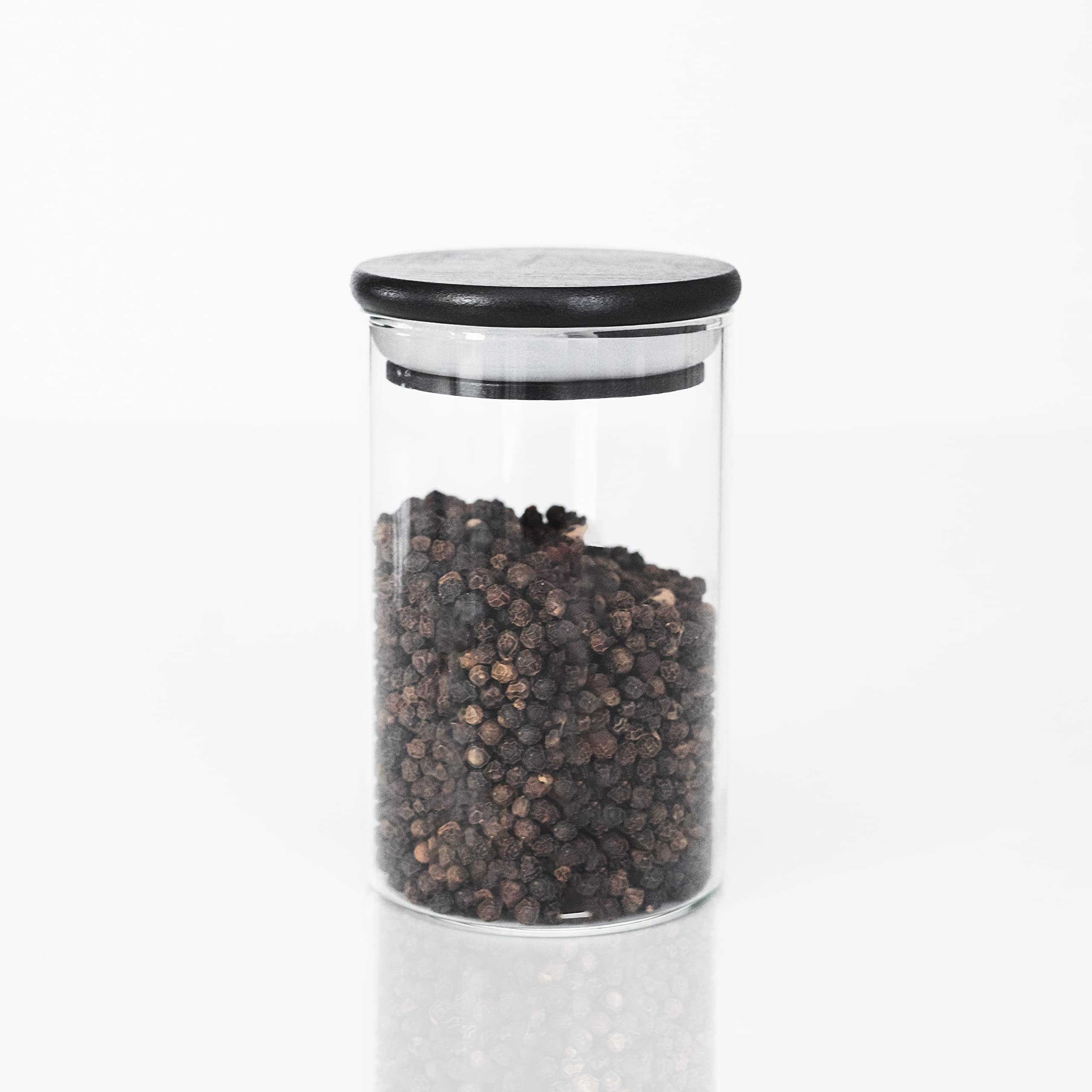 Single Black Bamboo Spice Jar