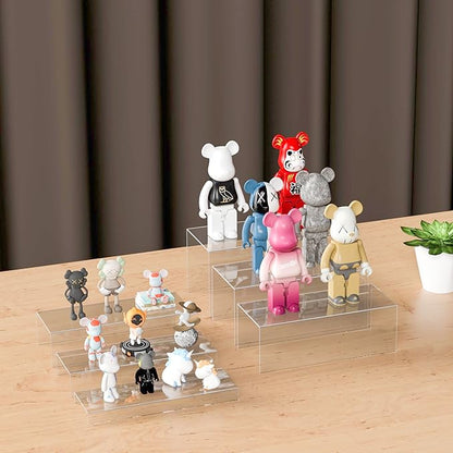 Rectangular Acrylic Display Risers 6pcs, Clear Display Storage Stands, Acrylic Display for Funko Pop Figure, Desserts, Cupcake, Toys, Collectibles, Merchandises- 12-1&
