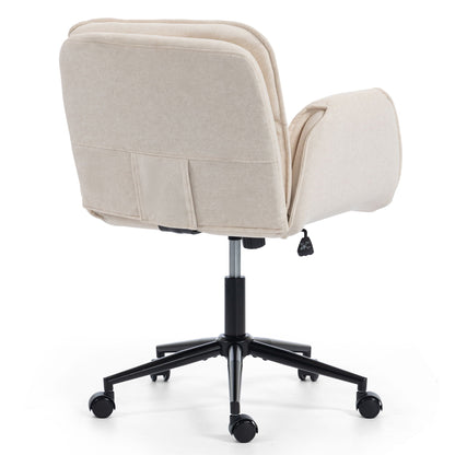 Criss Cross Swivel Desk Chair With Adjustable Armrests &amp; Wheels For Home Office