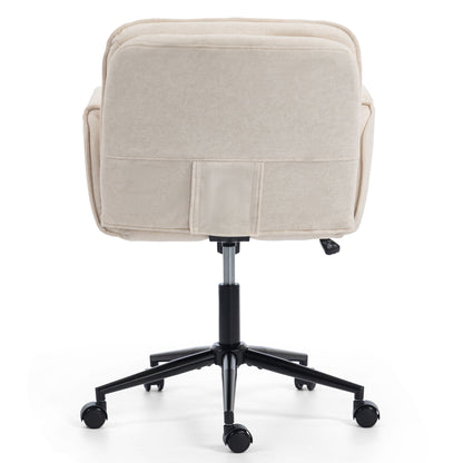 Criss Cross Swivel Desk Chair With Adjustable Armrests &amp; Wheels For Home Office
