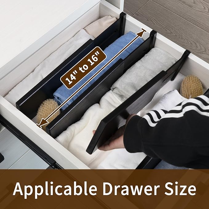 Utoplike Bamboo Dresser Drawer Dividers, 4&