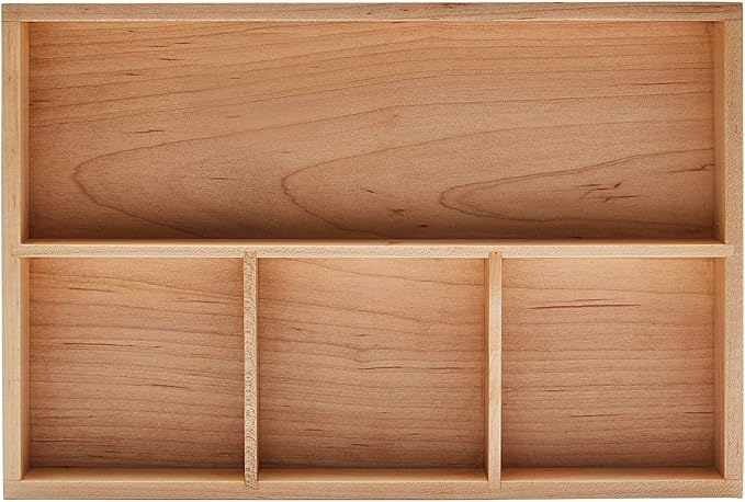 pandapark Wood Organizer Tray,Black Walnut,Desk &amp; Drawer Storage Box (Maple Master)