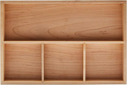 pandapark Wood Organizer Tray,Black Walnut,Desk &amp; Drawer Storage Box (Maple Master)