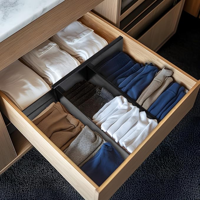 Utoplike Bamboo Dresser Drawer Dividers, 4&