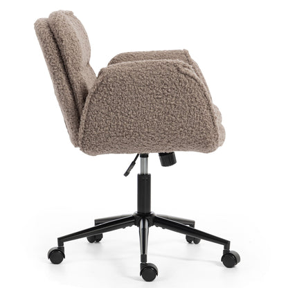 Criss Cross Swivel Desk Chair With Adjustable Armrests &amp; Wheels For Home Office