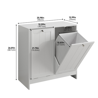 Tilted Laundry Hamper with Removable Basket