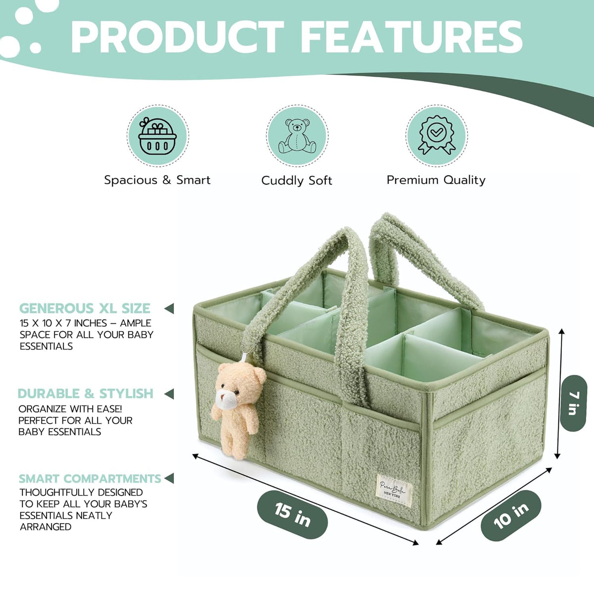 Diaper Caddy Organizer For Changing Table