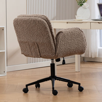 Criss Cross Swivel Desk Chair With Adjustable Armrests &amp; Wheels For Home Office