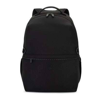 Black backpack on a white background